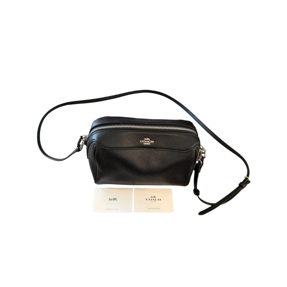 Coach Mini Bennett Crossbody Black Crossgrain Leather Silver Hardware F76629